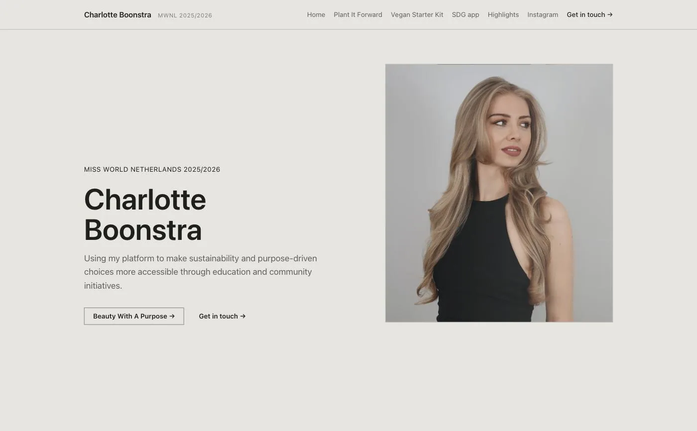 Charlotte Boonstra — Miss World Nederland