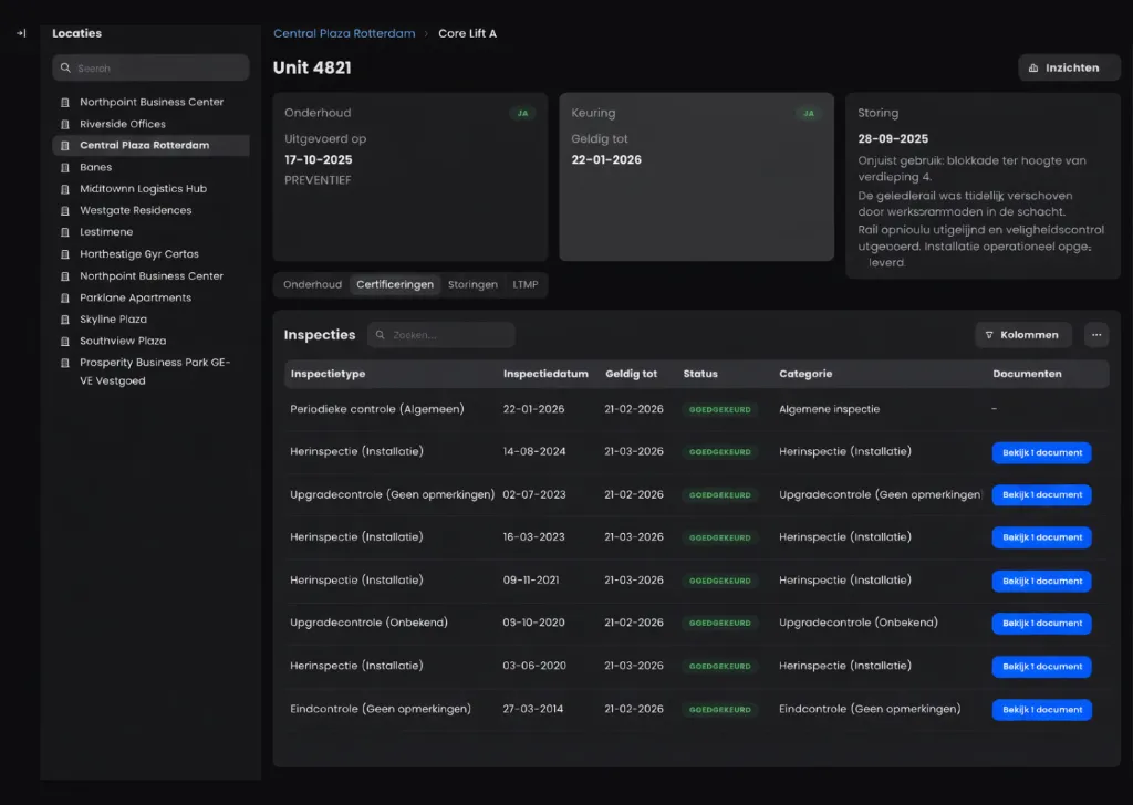 LiftView — Assetportaal voor LiftConsult